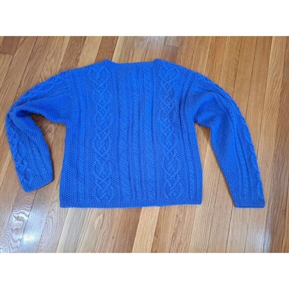 Icelandic Design Women's Medium Cable Knit Sweater Purple Silk Angora Full Zip - Picture 10 of 12